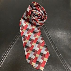 Geoffrey Beene multicolored triangle silk necktie